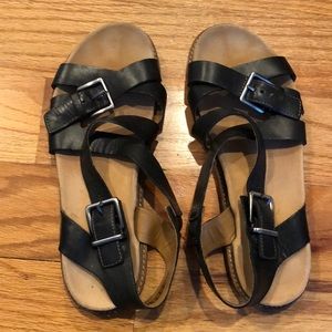 black sandals
